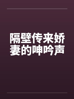隔壁传来娇妻的呻吟声by佚名封面