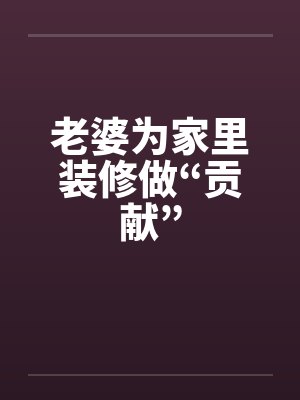 老婆为家里装修做“贡献”by佚名封面