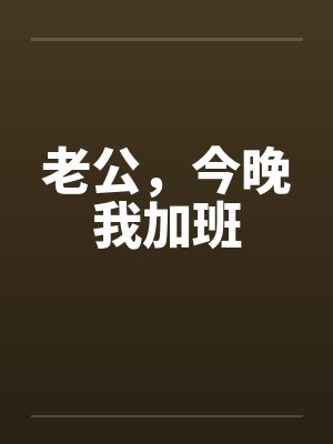 老公，今晚我加班笔趣阁无弹窗封面