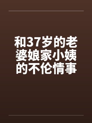 和37岁的老婆娘家小姨的不伦情事笔趣阁无弹窗封面